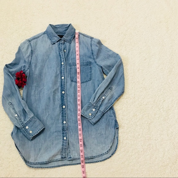 J. Crew Pocket Shirt Chambray Blue XS Button Down - Picture 3 of 8